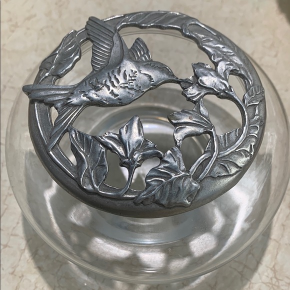 Seagull Pewter Other - Silver Hummingbird Glass Bowl